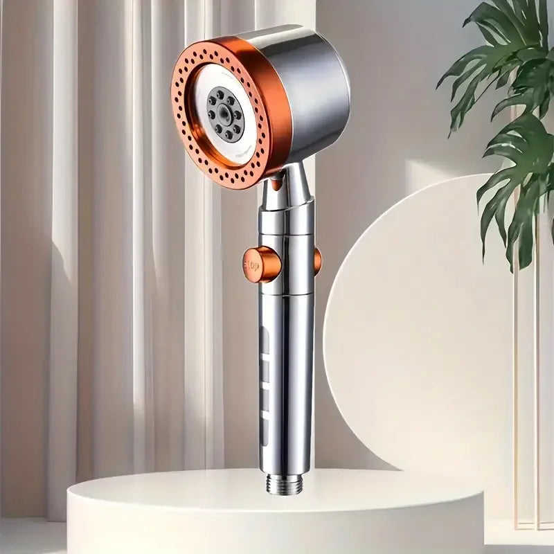 New High Pressure Water Saving Filter Shower Head 5 Modes Handheld Shower Head One Button Stop Bathroom Accessories Set - im…