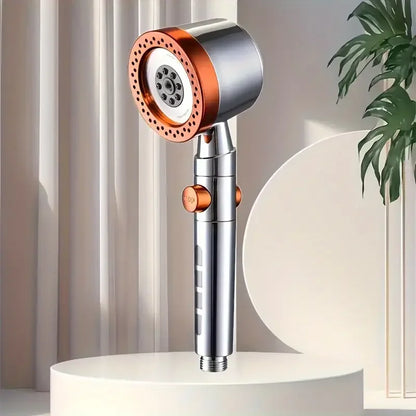 New High Pressure Water Saving Filter Shower Head 5 Modes Handheld Shower Head One Button Stop Bathroom Accessories Set - im…