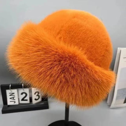 Thicken Plush Warm Fur Hat for women Fluffy Beanie winter Warm Thick Hat Mongolian Caps for Cold Weather Snow Caps - image 13