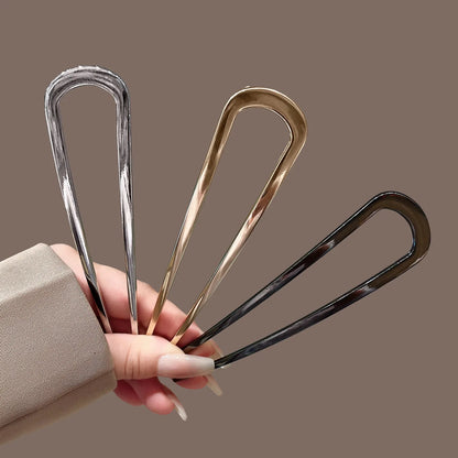 U-Shaped Hair Fork Fashion Tortoiseshell Acetate Acrylic Hairpin Geometric Headwear Hair Sticks Women Girls Hair Accessories…
