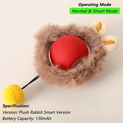 iLMH 1/2 PCS Cat Interactive Ball Toy Automatic Rolling Ball Faux Tail Rechargeable Smart Pet Electric Toy Pet Toy Imitate M…