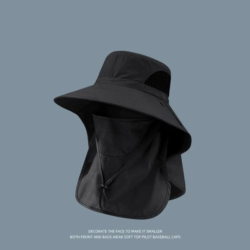 Summer Sun Hats UV Protection Outdoor Hunting Fishing Cap For Men Women Hiking Camping Visor Bucket Hat Neck Flap Fisherman…
