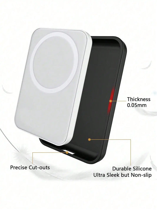 1Pcs Black TPU Charging Case Protector, Compatible With Apple's Original MagSafe Wireless Power Bank - image 2
