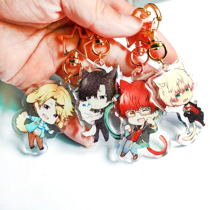 Personalized Keychains Designer Custom Cartoon Llavero Key Chain Photo Customized Anime Charms Hologram Clear Acrylic Key Ri…