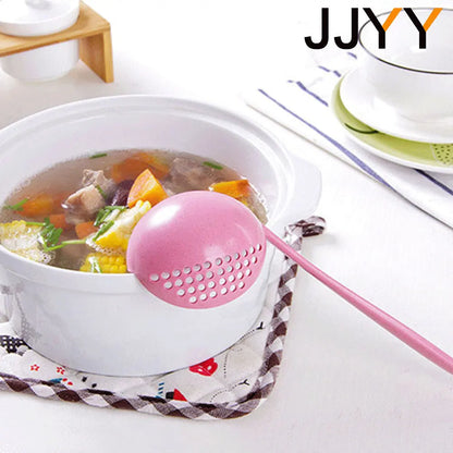 JJYY The 2 in 1 Kitchen Spoon Spoon Long handle Plastic Colander Filter Tableware Hot Pot Spoon - image 5