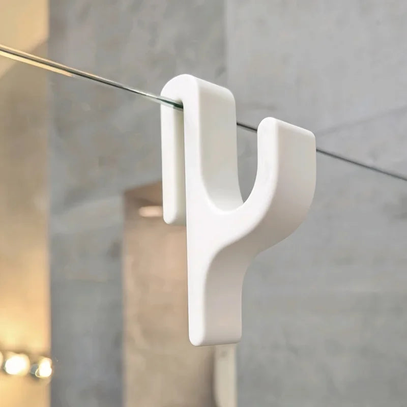 3D Shower Door Towel Hook for 8mm Glass Doors Bathroom Hanger for Clothes Towel Bathrobes Laundry Dormitory Apartment - imag…