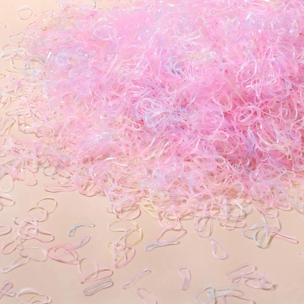 500/1000/2000pcs Girls Colourful Disposable Rubber Band Hair Ties Headband Children Ponytail Holder Bands Kids Hair Accessor…
