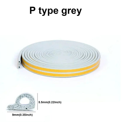 5m/10m Door Seal Strip Diep Self-adhesive Draft Stopper Tape Window Weather Stripping Insulation Noise Rubber Sealing Strip…