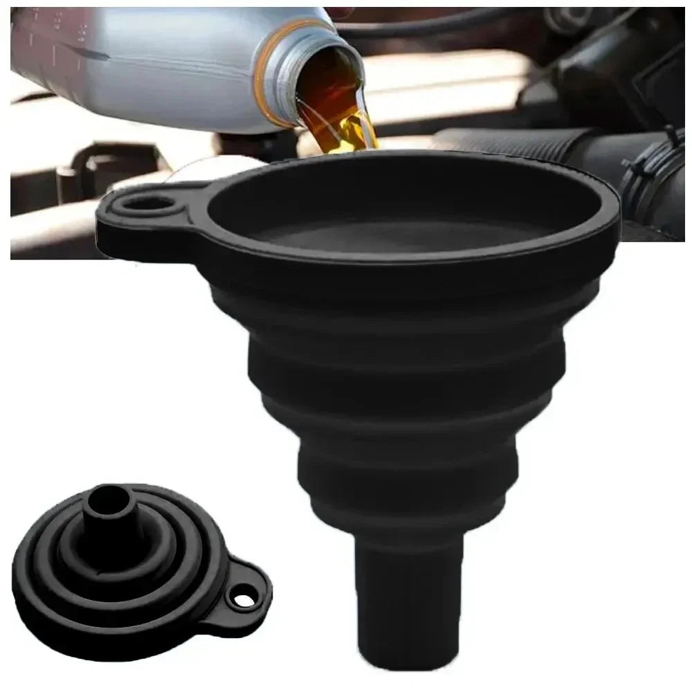 Car Engine Funnel Universal Silicone Liquid Funnel Washer Fluid Change Foldable Portable Auto Engine Oil Petrol Change Funne…