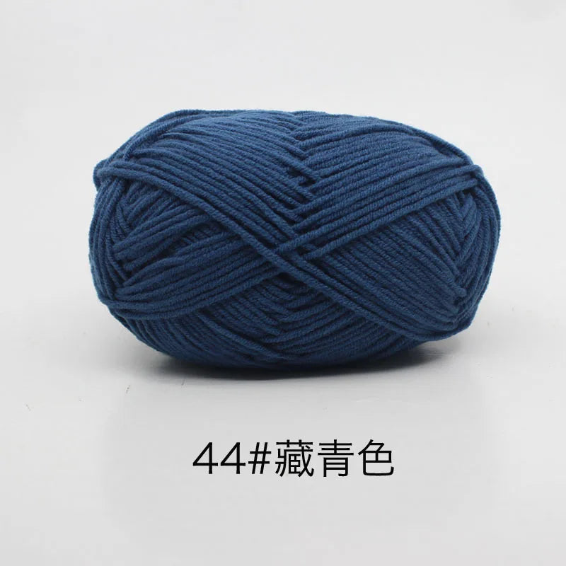 40-50g/Set 4ply Milk Cotton(80%) Knitting Yarn Needlework Dyed Lanas For Crochet Craft Sweater Hat Dolls At Low Price - imag…
