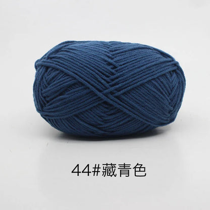 40-50g/Set 4ply Milk Cotton(80%) Knitting Yarn Needlework Dyed Lanas For Crochet Craft Sweater Hat Dolls At Low Price - imag…