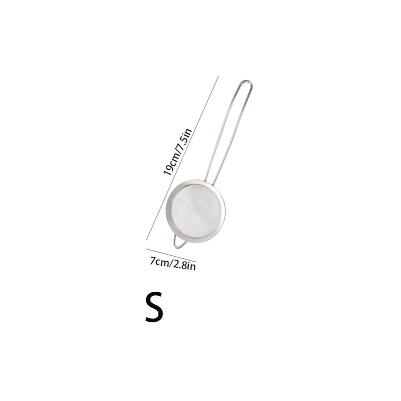 3pcs Stainless Steel Fine Mesh Strainer With Sturdy Handle And Hook, Colander Sifter For Juice Soy Milk, Kitchen Tools - ima…