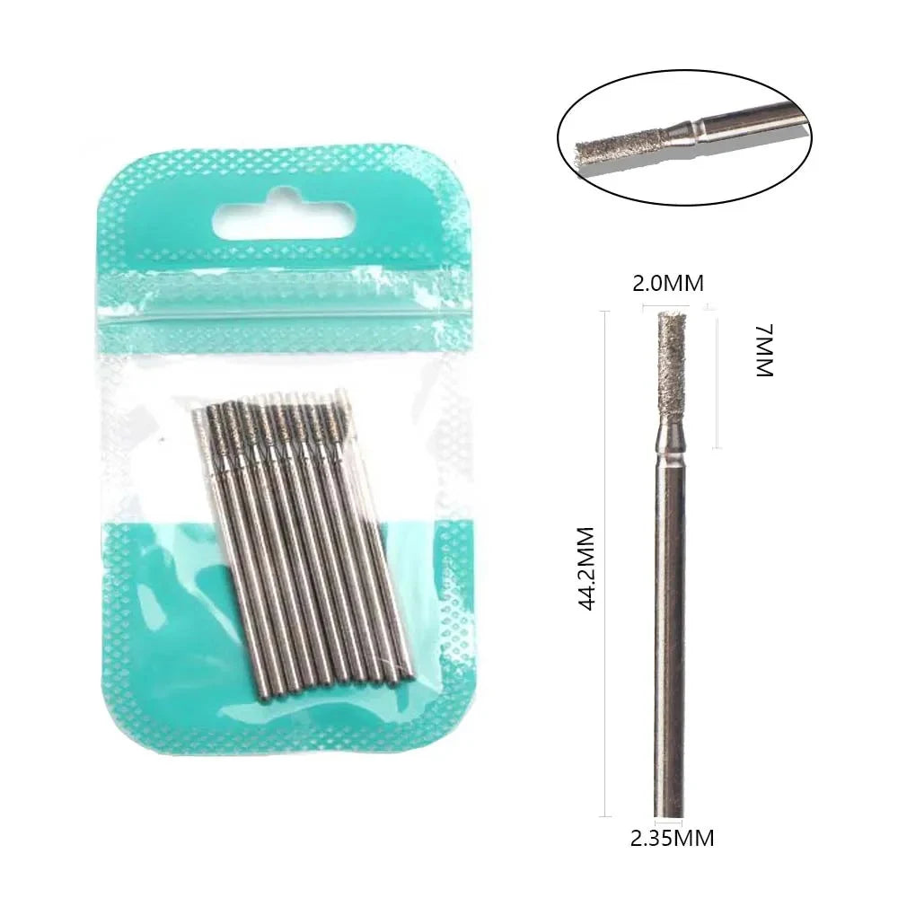 10pcs Diamond Milling Cutter Nail Drill Bits Set For Manicure Accessory Pedicure Eletric Machine Nail Bit Brush Burr Tools -…