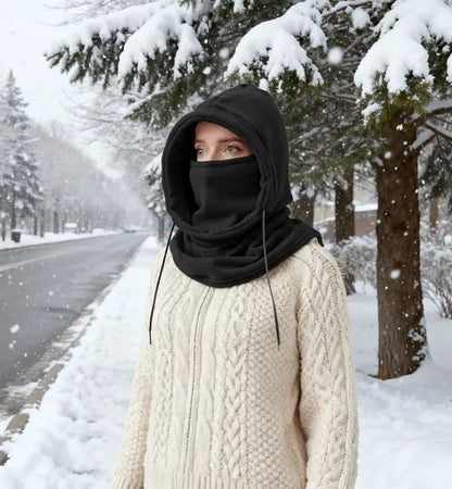 Unisex Winter Balaclava Knit Hood - Windproof Mask with Drawstring, Motorcycle Riding Headgea Warm Knitted Cap Cold Weather…