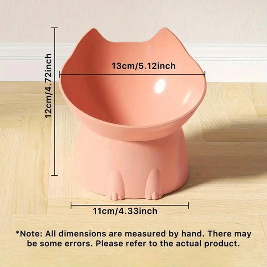 1pc WhiskerWare Elevated Cat Bowl, Anti-Tip Plastic Raised Pet Feeding Dish with Tilted Edge, Neck Protection Kitty Food - i…