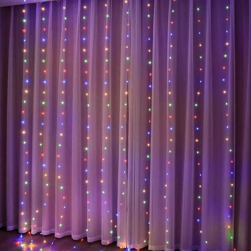 3/4/6m Curtain LED String Lights Garland USB Festoon Remote Control Fairy Garland Lights Christmas Decoration for Bedroom Ho…