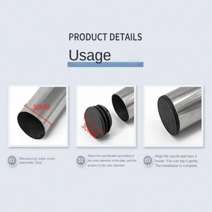 8 PCS Black Round Plastic Blanking End Cap Tube Pipe Inserts Plug Bung Insert Stopper For Chair Leg Pipe tapon tubo - image 4