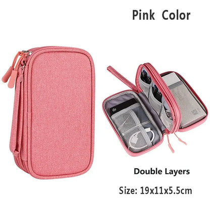 Data Cable Storage Bag Waterproof Portable Carry Case Storage Bag Travel Organizer Bag for Cable Cord USB Charger - image 12