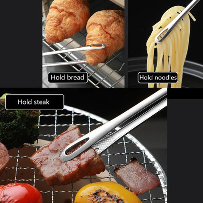 Long Stainless Steel Kitchen Tongs Non-Slip Heat Resistant BBQ Grill Tongs for Steak Seafood Buffet Salad Cooking Tools - im…