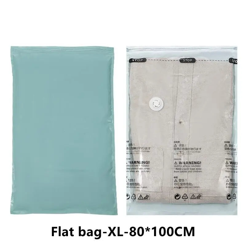 No Need Pump Vacuum Bags Large Plastic Storage Bags for Storing Clothes Blankets Compression Empty Bag Covers Travel Accesso…