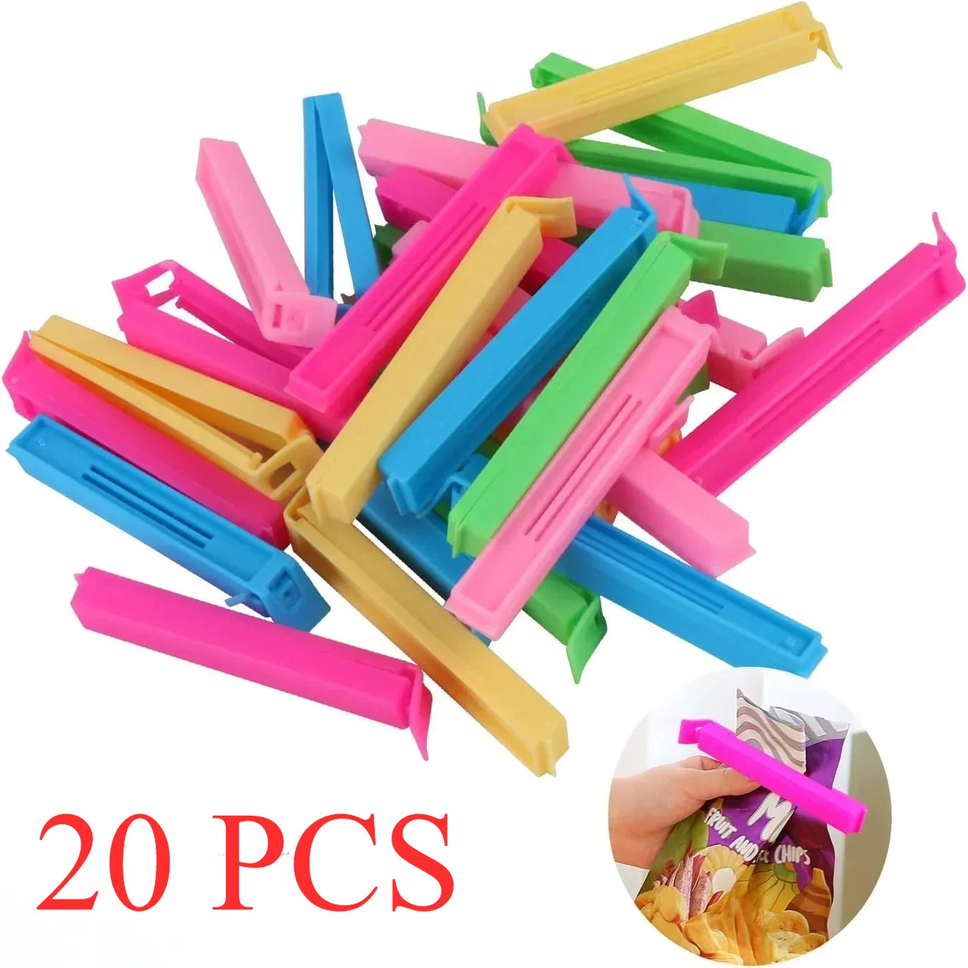 10/20PCS Kitchen Storage Food Snack Seal Sealing Bag Clips Sealer Clamp Plastic Tool Kitchen Accessories Food Bag Clips - im…