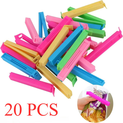 10/20PCS Kitchen Storage Food Snack Seal Sealing Bag Clips Sealer Clamp Plastic Tool Kitchen Accessories Food Bag Clips - im…