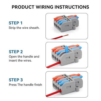 10/30/50 PCS Mini Fast Wiring Cable Connectors Universal Compact Splitter Electrical Conductors Push-in Home Terminal Block…
