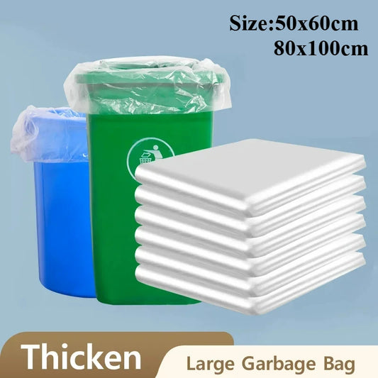 50/100PCS Extra White Large Garbage Bags, Thickened Transparent, Disposable Hotel Storage Plastic Bag for Kitchen,trash Dust…