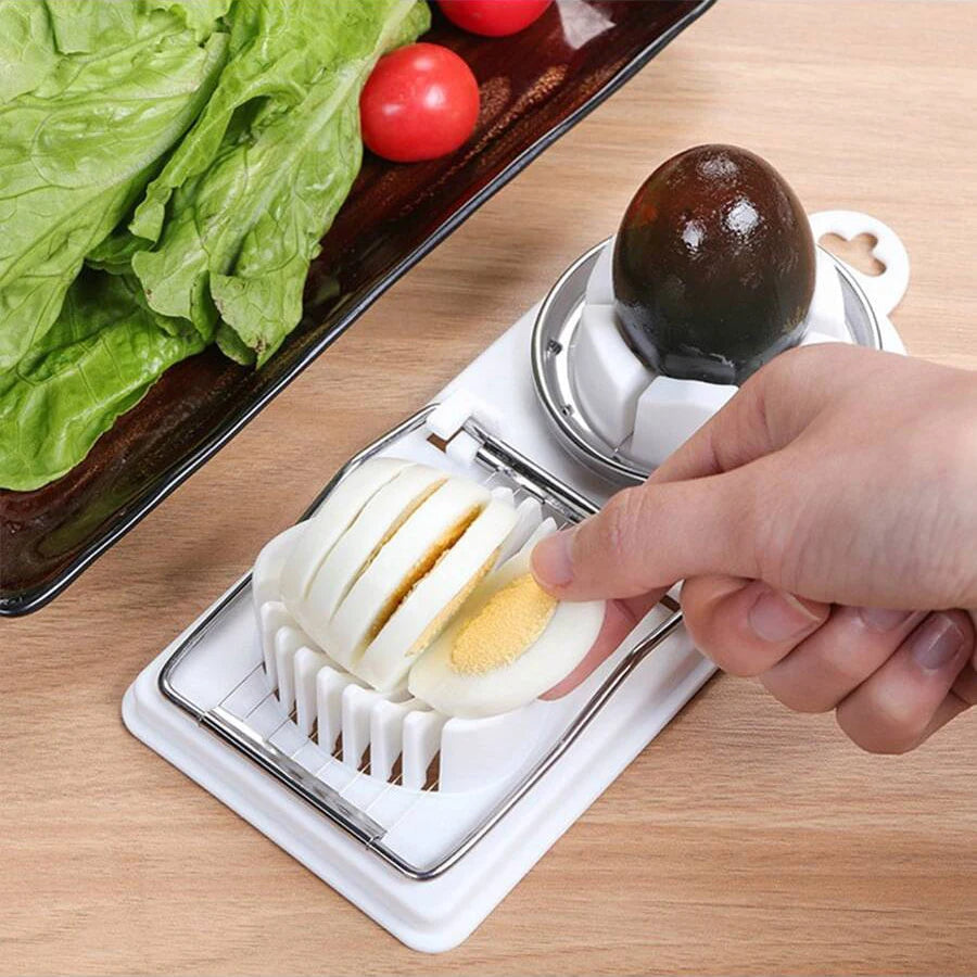 Multifunctional PP Base egg cutter 2-in-1 stainless steel wire pull egg cutter for hanging high-quality kitchen accessory to…