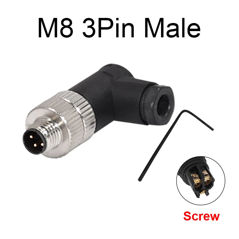 M8 Sensor Connector Waterproof Male&Female Plug Straight Angle Screw Threaded Coupling 3Pin 4Pin - image 17