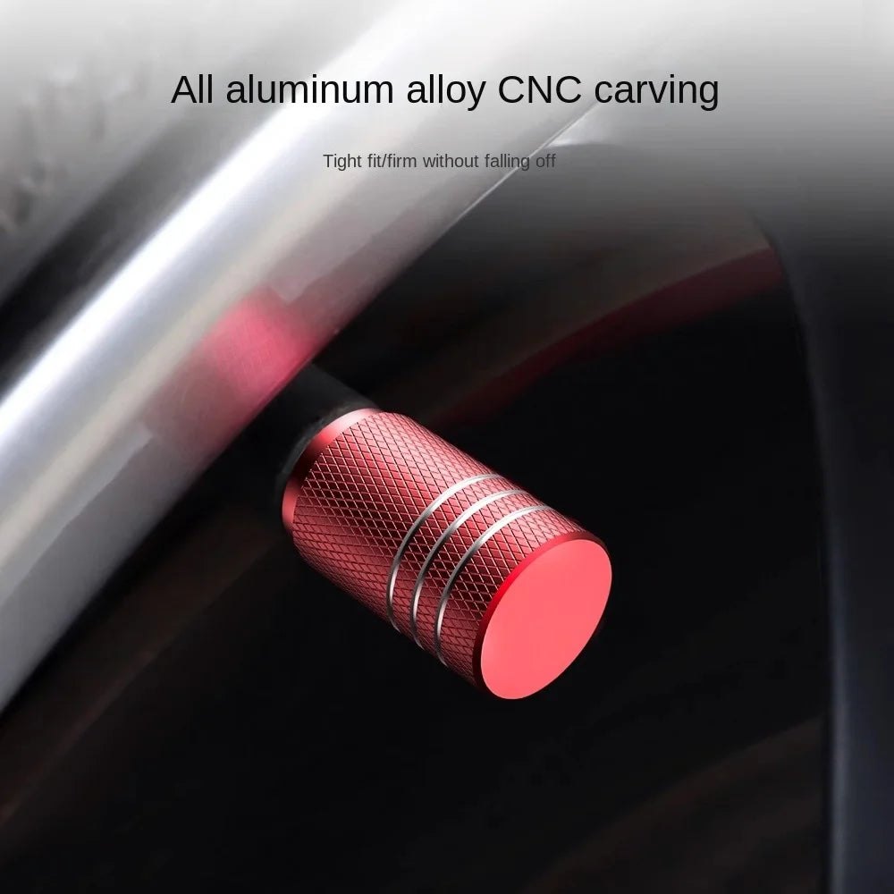 4Pcs Car Tire Valve Stems Cap Knurling Style Tire Valve Cap Aluminum Tire Wheel Stem Air Valve Cap car Universal accessories…