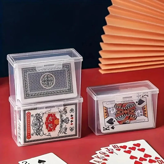 1/3pcs Playing Card Box, Clear Deck Case, Two Poker Images Can Be Placed (NO Cards) Christmas, Halloween, Thanksgiving Gift…