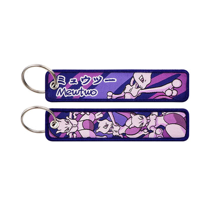 Japanese Anime Elf Monsters Keychain for Cars Backpack Key Holders Embroidery Keyrings Key Tag Jet Tag Accessories Gifts 1pc…