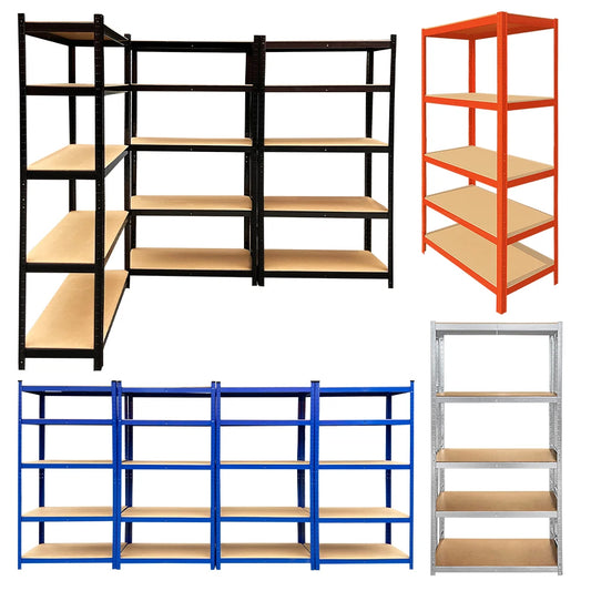 5 Tier Heavy Duty Galvanised Adjustable Shelf Racking Unit Storage Rack 875KG Capacity Metal Shelves Workshop, Shed, Office,…