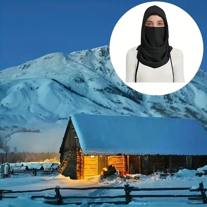 Unisex Winter Balaclava Knit Hood - Windproof Mask with Drawstring, Motorcycle Riding Headgea Warm Knitted Cap Cold Weather…