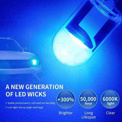 10X New W5W LED T10 Car Lights COB Glass Interior Parts Bulbs White ice blue Yellow Auto License Plate Lamp Dome Read Light…