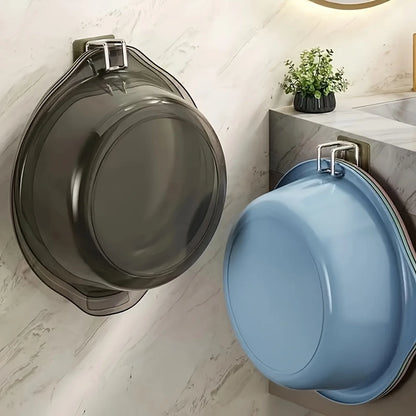 1/2/4/6Pcs Stainless Steel Washbasin Hook Multifunction Punch-free Kitchen Bathroom Rack Basin Storage Rack Towel Hanging Ho…