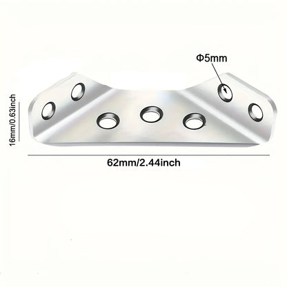 10/20/40/50pcs Thickened Stainless Steel Angle Code 90 Degrees Right Angle Fixed Bracket Furniture Connectors - image 5