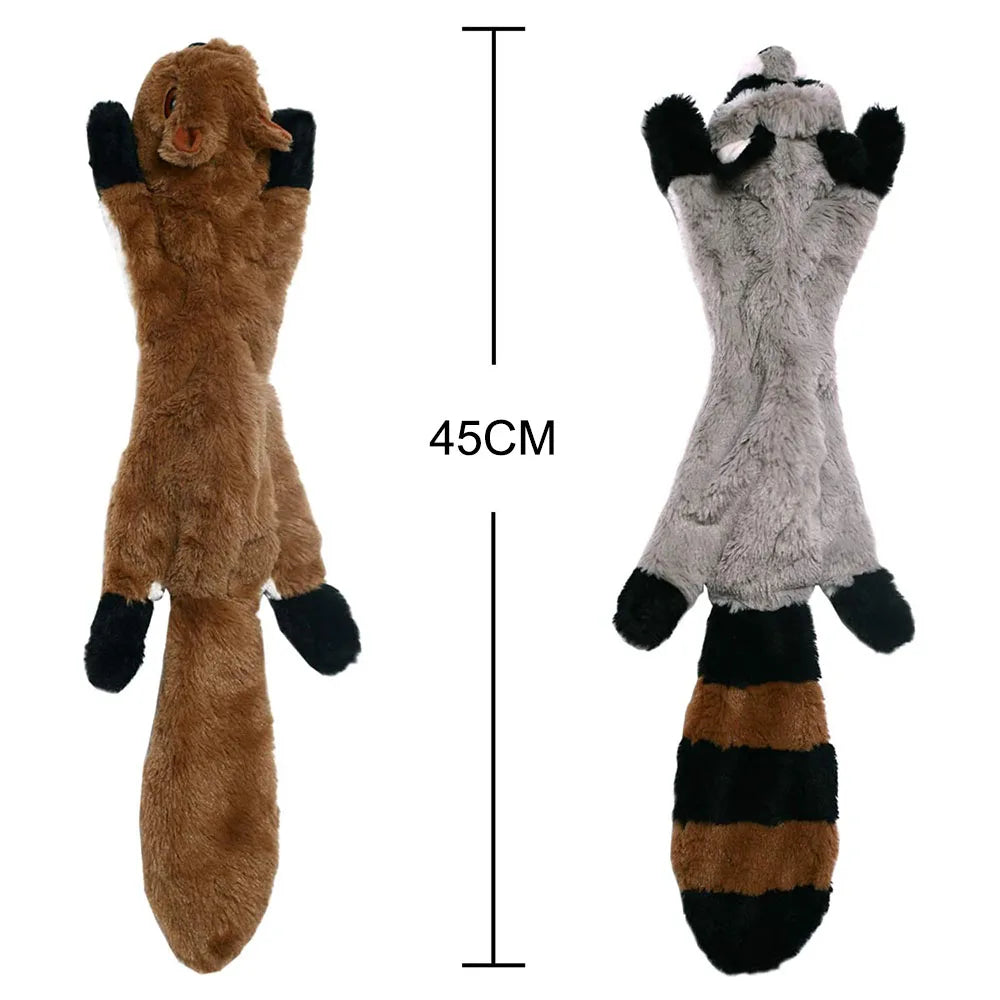 Funny Simulated Animal No Stuffing Dog Toy with Squeakers Durable Stuffingless Plush Squeaky Dog Chew Toy Crinkle Pet Squeak…