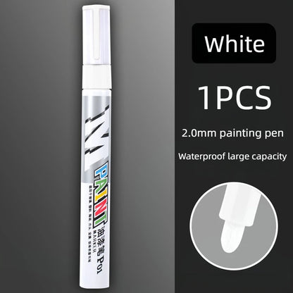 Car Paint Scratches Repair Brush Pen Waterproof Water Paint Marker Pen Car Tire Tread Care Automotive Black White Red Silver…