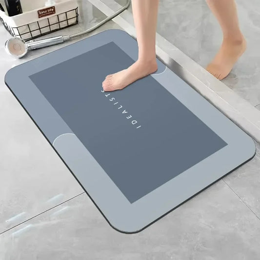 Diatomaceous Earth Bath Mat Super Absorbent Non Slip Fast Drying Soft Floor Mat for Shower Laundry Bedroom Kitchen RV Bathro…