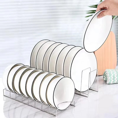 Stainless Steel Dish Draining Rack Multipurpose Silver Plates Storage Rack Space Saving Bowls Plates Drainer Holder Kitchen…