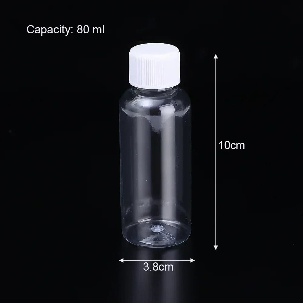 1/10Pcs Refillable Bottles 10ml 20ml 30ml 50ml 80ml 100ml Plastic PET Clear Empty Seal Bottles Sample Containers with Screw…