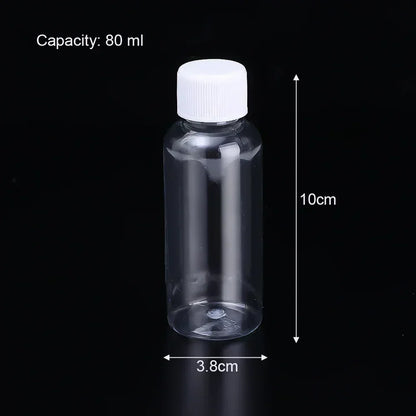 1/10Pcs Refillable Bottles 10ml 20ml 30ml 50ml 80ml 100ml Plastic PET Clear Empty Seal Bottles Sample Containers with Screw…