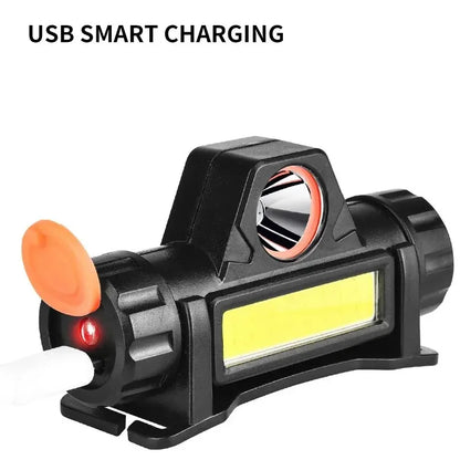 Outdoor Headlights with Long Battery Life and Strong Light LED Night Fishing Charging Head Mounted Magnetic Flashlight - ima…