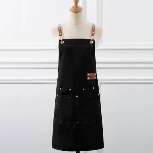 Waterproof Kitchen Apron Oil-proof for Women Men with Large Pockets for or Coffee Bar Restaurant Shop Waiter Work Uniform -…