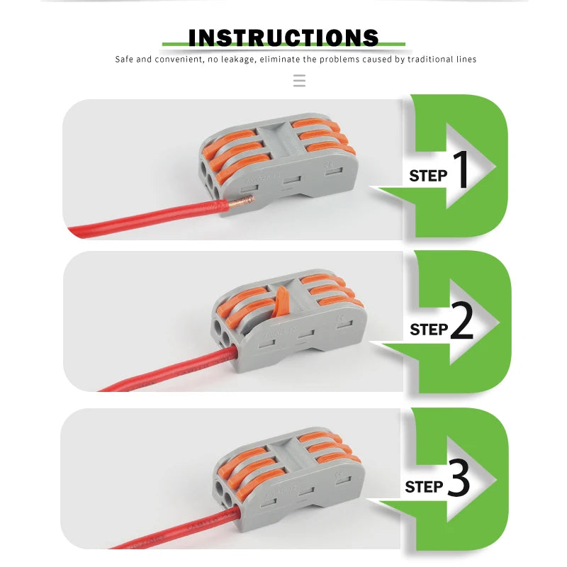 5PCS Fast Wire Connector Push-in Electrical Terminal Block Universal Splicing Wiring Cable Connectors For Cable Connection S…