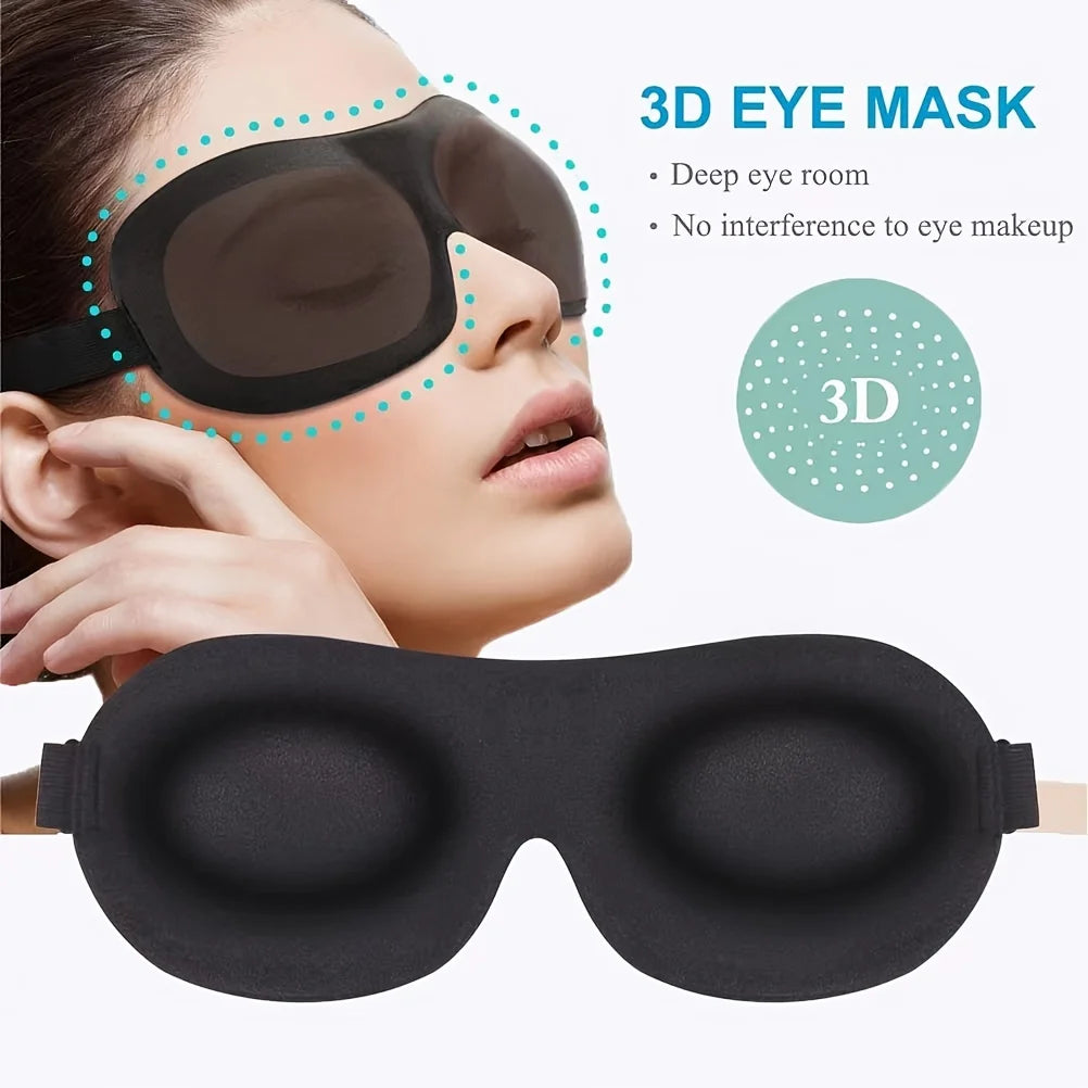 3D Contoured Sleep Mask 100% Light Blocking Eye Mask Ultra-Soft Skin-Friendly Material Breathable Eye Cover For Rest Travel…