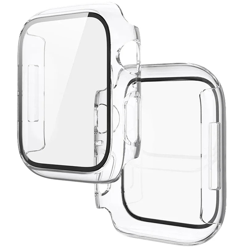 Tempered Glass+Cover For Apple Watch 11 10 9 8 7 46mm 42mm PC Bumper Screen Protector Case iWatch Series 7 6 5 4 SE3 44 40 4…