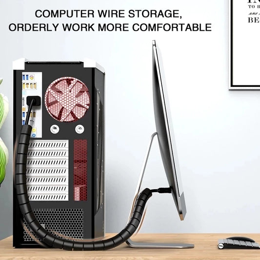 2M/1M Flexible Spiral Cable Wire Protector Cable Organizer Computer Cord Protective Tube Clip Organizer Management Tools 16/…